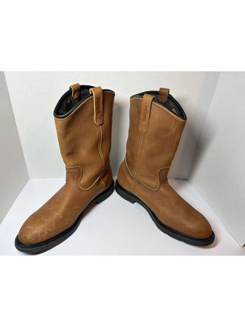 Red Wing 1105 Pecos Men’s Size 13 EE Brown Leather Soft Toe Pull On Work Boots.
